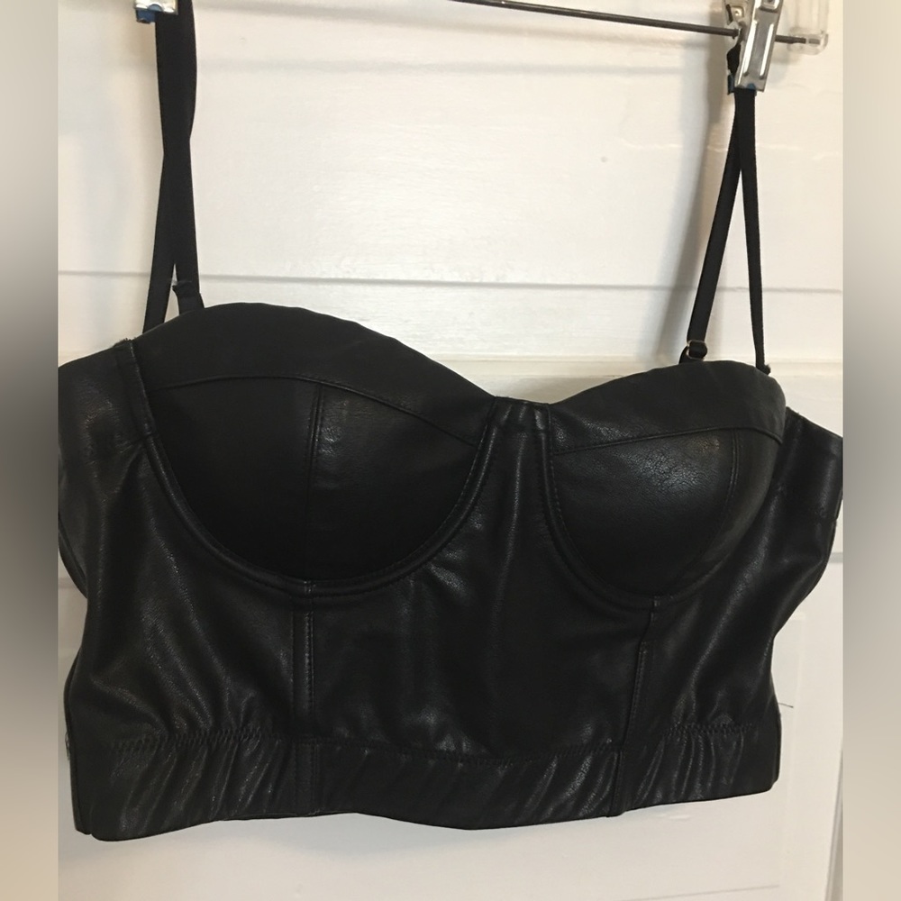 Black Leather Women's Top